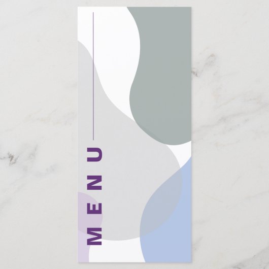 ラベンダー開花パープルフローラ結婚式の日パーティー メニュー (裏面)