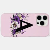 ラベンダー開花モノグラムの:イニシャル'A' Case-Mate iPhoneケース (裏面 (横))