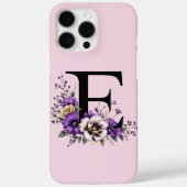 ラベンダー開花モノグラムの:イニシャル'E' Case-Mate iPhoneケース (裏面)