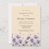 ラベンダー開花ワイルドフラワーズ婚約パーティ 招待状 (正面)