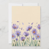 ラベンダー開花ワイルドフラワー結婚ズカップルシャワー 招待状 (裏面)