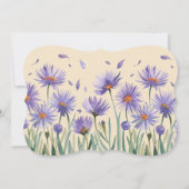 ラベンダー開花ワイルドフラワー結婚ズ サンキューカード (裏面)