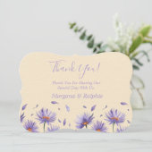 ラベンダー開花ワイルドフラワー結婚ズ サンキューカード (スタンド正面)