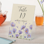 ラベンダー開花結婚ワイルドフラワーのテーブル番号 台座サイン (インサイチュ)