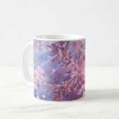 ラベンダー雪の結晶クリスマス コーヒーマグカップ (正面左)