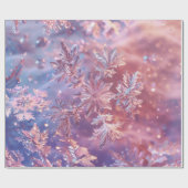 ラベンダー雪の結晶クリスマス ラッピングペーパー (フラット)