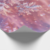 ラベンダー雪の結晶クリスマス ラッピングペーパー (角)