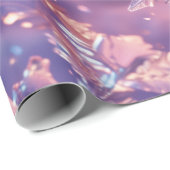 ラベンダー雪の結晶クリスマス ラッピングペーパー (ロールコーナー)