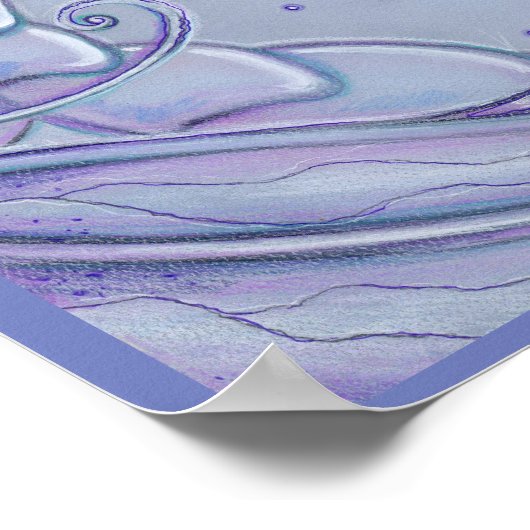 ラベンダー霜の降りたドラゴンとバタフライのポスター ポスター (角)