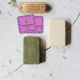 ラベンダー香り石鹸ラベルシール スクエアシール