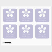 ラベンダー魅力的ステッカーの桜 スクエアシール (シート)