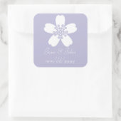 ラベンダー魅力的ステッカーの桜 スクエアシール (バッグ)