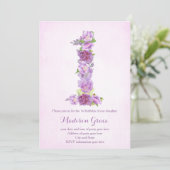 ラベンダー1歳の誕生日招待状、1歳の誕生日 招待状 (スタンド正面)