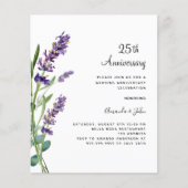ラベンダー25結婚周年の招待状 (正面)