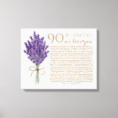 ラベンダー90私たちはあなたのおばあちゃんの誕生日を愛する理由 キャンバスプリント (正面)