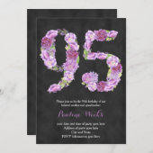 ラベンダー95th誕生日招待状、フローラ招待状 招待状 (正面/裏面)