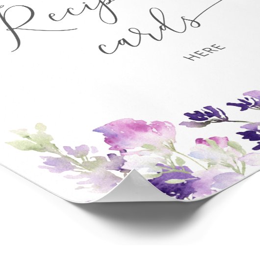 ラベンダー　ここにあなたのレシピカードを残してください ポスター (角)