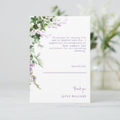 ラベンダー&アイビーメッセージウェディングシャワーありがとう サンキューカード (スタンド正面)