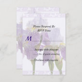 ラベンダー·アイリス·カ結婚ップルズ·サプライ 出欠カード (正面/裏面)