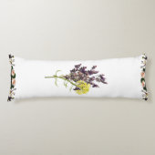 ラベンダー&イエローワイルドフラワーボタニカルデザイン ボディピロー (正面)