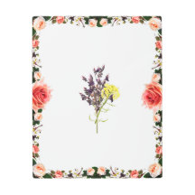 ラベンダー&イエローワイルドフラワーボタニカルデザイン