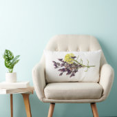 ラベンダー&イエローワイルドフラワーボタニカルデザイン ランバークッション (椅子)