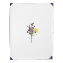 ラベンダー&イエローワイルドフラワーボタニカルデザイン