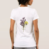 ラベンダー&イエローワイルドフラワーボタニカルデザイン Tシャツ (裏面)