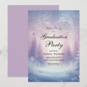 ラベンダー ウィンター スノーフォール セレナーデ 卒業 招待状 (正面/裏面)