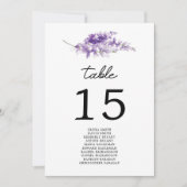 ラベンダー ウェディング シーティング チャート テーブル ナンバー 招待状 (正面)