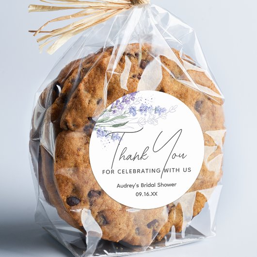 ラベンダー・ウォーターカラー感謝の気持ちのお礼品 ラウンドシール