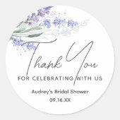 ラベンダー・ウォーターカラー・サンキュー・ギフト ラウンドシール (正面)