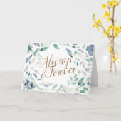 ラベンダー・ウォーターカラー・フラワーの結婚祝いカード カード (黄色い花)