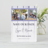 ラベンダー ウッド フォト コラージュ セーブ ザ デート セーブザデート (スタンド正面)