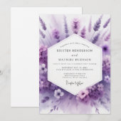 ラベンダー・エセリアル・メドウ・ウェディング 招待状 (正面/裏面)