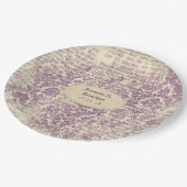 ラベンダー・エフェメラ・ウェディング ペーパープレート (アングル)