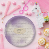 ラベンダー・エフェメラ・タイポグラフィ・ウェディング ペーパープレート (パーティー)