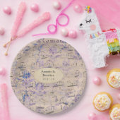 ラベンダー エフェメラ ミュージック ノーツ ウェディング ペーパープレート (パーティー)