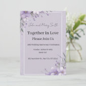 ラベンダー・エレガンス：結婚記念日招待状 招待状 (スタンド正面)