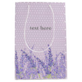 ラベンダー，エレガント,モダントレンディー,フローラ，紫 ミディアムペーパーバッグ (正面)