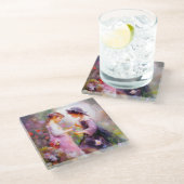 ラベンダー ガラスコースター (アングル)