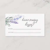 ラベンダー |キス数 |ブライダルシャワー エンクロージャーカード (正面)