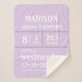 ラベンダー·キュートベビー誕生統計発表 シェルパブランケット