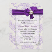 ラベンダー&クリームダマスクキンセアニェラ招待状 招待状 (正面/裏面)