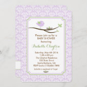 ラベンダー&グリーンのベビーシャワー招待状 招待状 (正面/裏面)