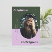 ラベンダー&グリーンフォトグラード招待状&発表 招待状 (スタンド正面)