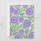 ラベンダー、グリーン及びホワイトブロックプリントデザイン 招待状 (裏面)