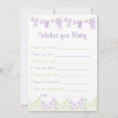 ラベンダー&グリーン·ベビー·シャワーがベビー戦を希望 招待状 (正面)