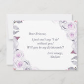 ラベンダー&グレーのフローラが私の花嫁になる 招待状 (裏面)