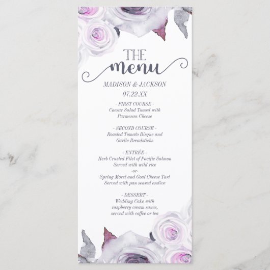 ラベンダー&グレーバラフローラ結婚リースメニュー メニュー (正面)